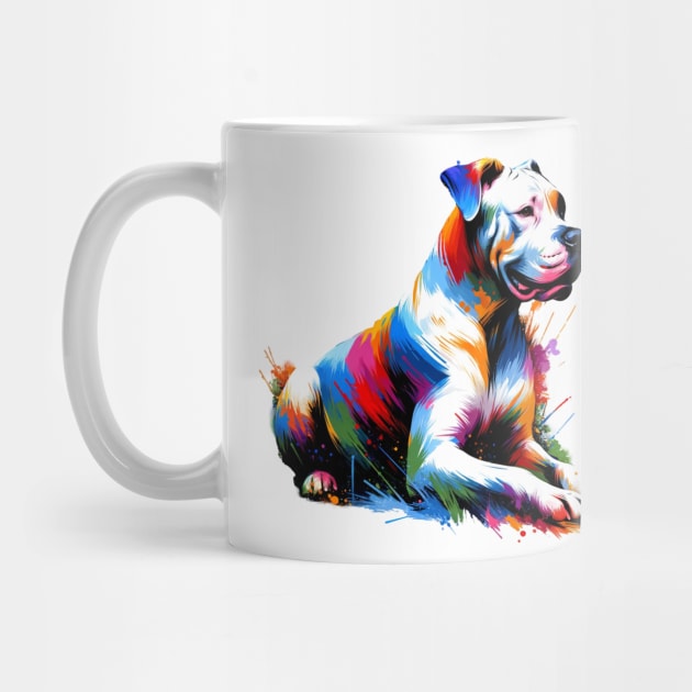 Artistic Dogo Argentino in Vibrant Splash Paint Style by ArtRUs